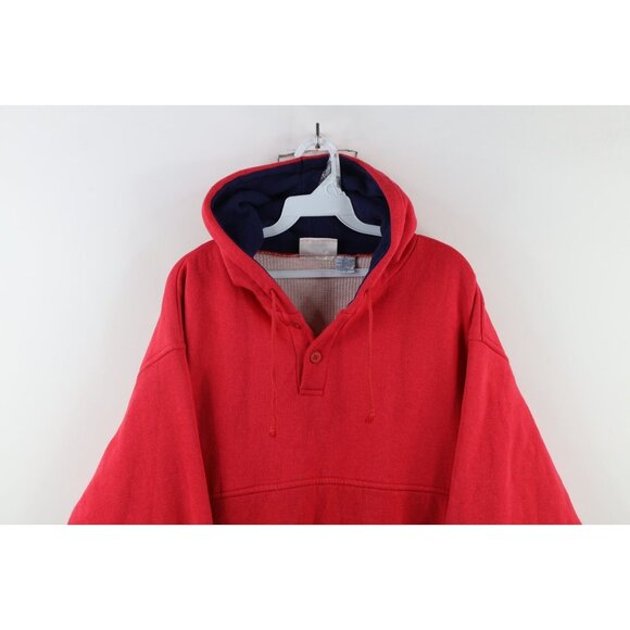 Vtg 90s Streetwear Mens Large Faded Thermal Lined Double Wall Heavyweight Hoodie - Picture 2 of 9